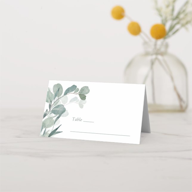Eucalyptus Wedding Place Cards (Front)