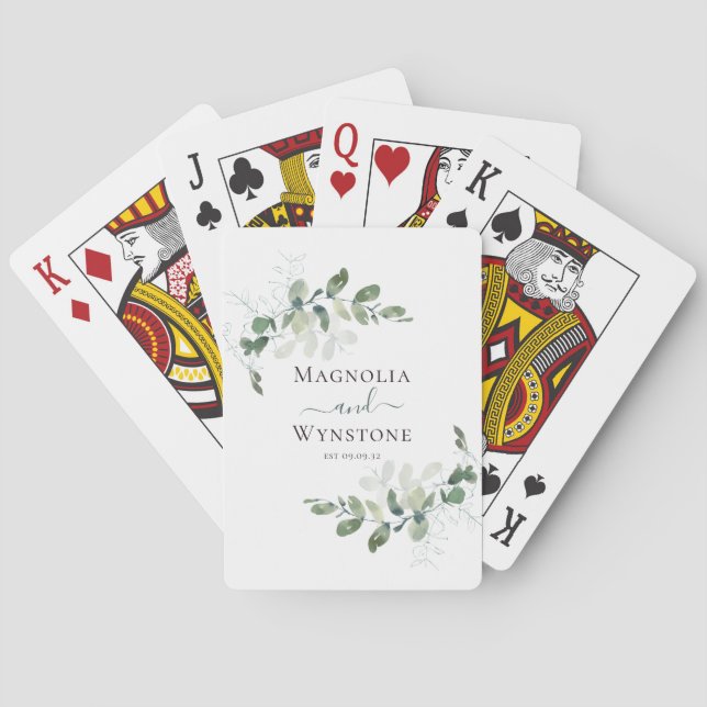 Eucalyptus Wedding Playing Cards (Back)