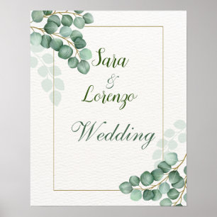 Eucalyptus Wedding Poster Watercolor Greenery