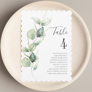 Eucalyptus Wedding Reception Seating Table Number