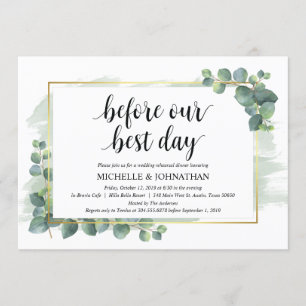 Eucalyptus Wedding Rehearsal Dinner Invitation