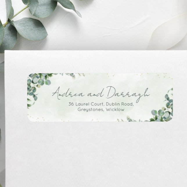 Eucalyptus Wedding Return Address Labels 1001 (Creator Uploaded)
