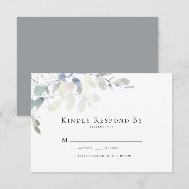 Eucalyptus Wedding RSVP Card (Front/Back)