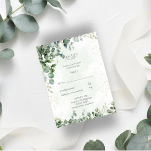 Eucalyptus Wedding RSVP Card 1001