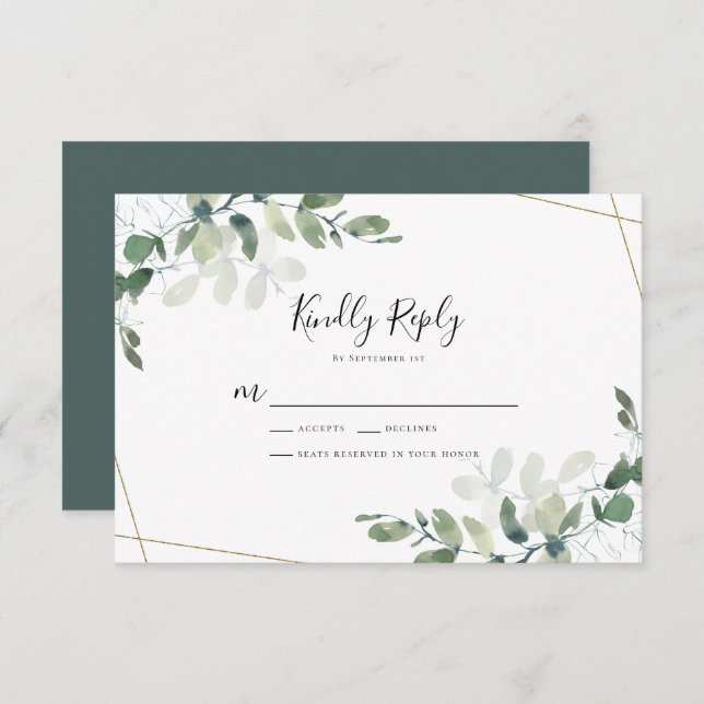 Eucalyptus Wedding RSVP Response Card (Front/Back)
