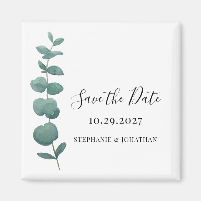 Eucalyptus Wedding Save The Date  Magnet (Front)