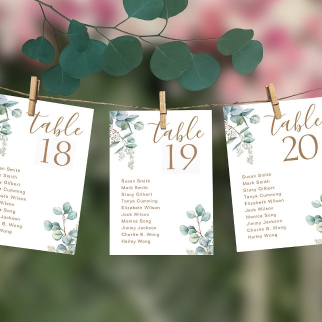 Eucalyptus Wedding Seating Chart Card (Creator Uploaded)