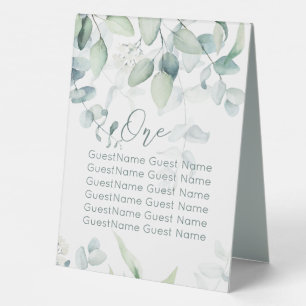 Eucalyptus Wedding Table Number Pedestal Sign