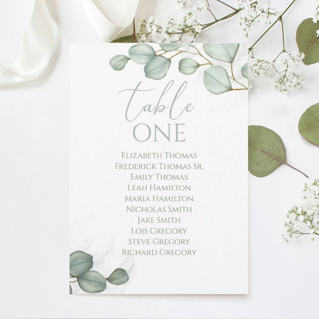 Eucalyptus Wedding Table Number Seating Chart  (Creator Uploaded)