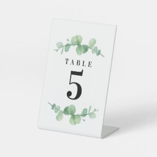 Eucalyptus Wedding Table Numbers Pedestal Sign