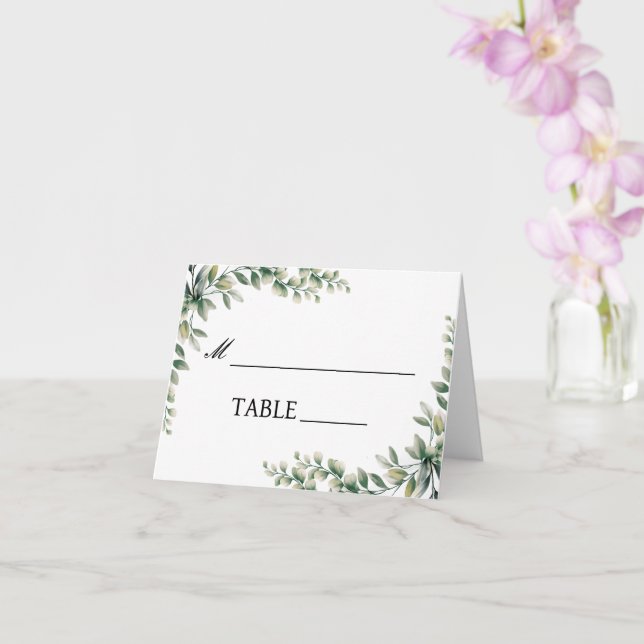 Eucalyptus wedding table place card (Orchid)