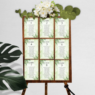 Eucalyptus Wedding Table Seating Chart Cards