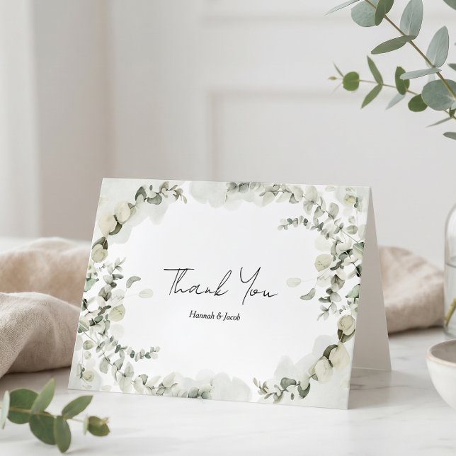 Eucalyptus Wedding Thank You Card (Creator Uploaded)