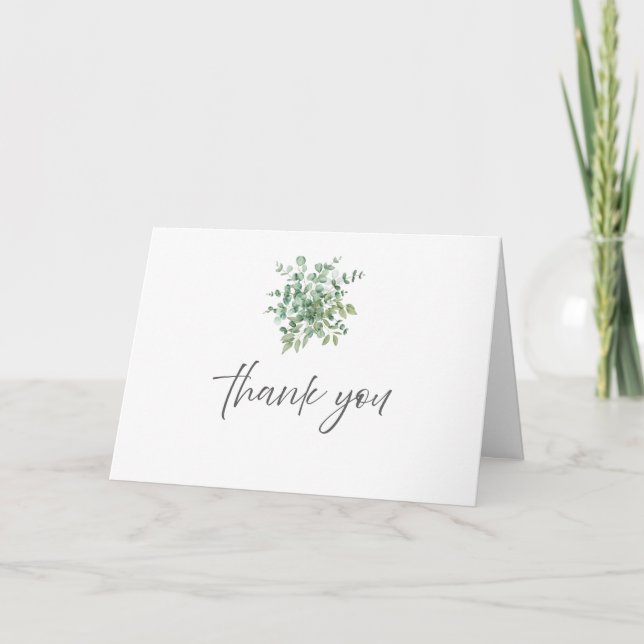 Eucalyptus Wedding Thank You Card (Front)