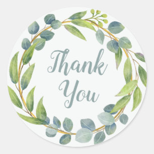 Eucalyptus Wedding Thank You Round Sticker