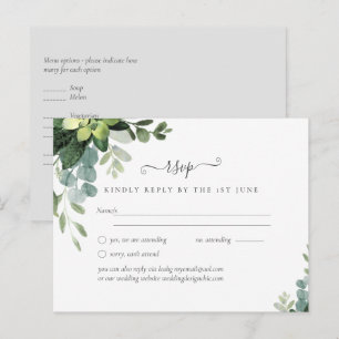Eucalyptus Wedding - Watercolor Greenery Leaves Postcard