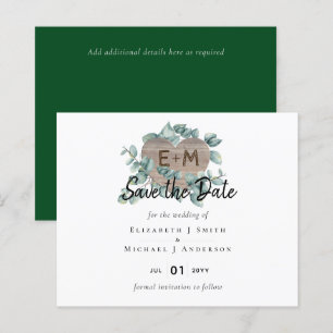 Eucalyptus Wedding - Watercolor Greenery Monogram