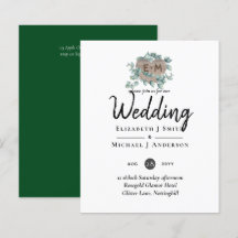 Eucalyptus Wedding - Watercolor Greenery Monogram