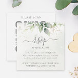 Eucalyptus Wedding Website QR Code RSVP Enclosure Card<br><div class="desc">Beautiful wedding website QR code RSVP enclosure cards featuring watercolor eucalyptus and gold leaves.</div>