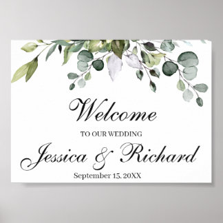Eucalyptus Wedding Welcome Poster Sign