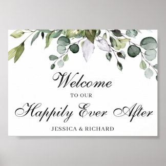 Eucalyptus Wedding Welcome Poster Sign