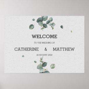 Eucalyptus Wedding Welcome Sign Poster