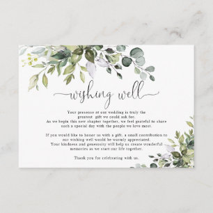 Eucalyptus Wedding Wishing Well Enclosure Card