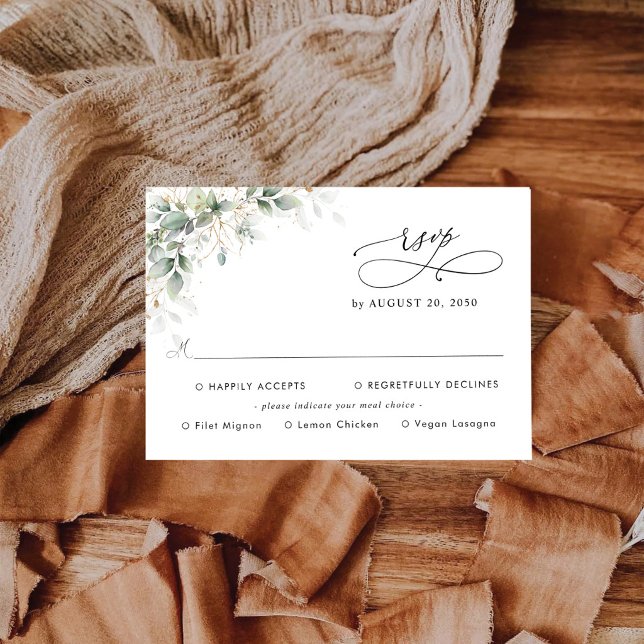 Eucalyptus Wedding With Meal Choice RSVP Card (Creator Uploaded)
