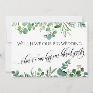 Eucalyptus When We Can Hug You Postponed Wedding Invitation