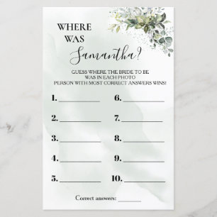 Eucalyptus Where was She shower bilingual game