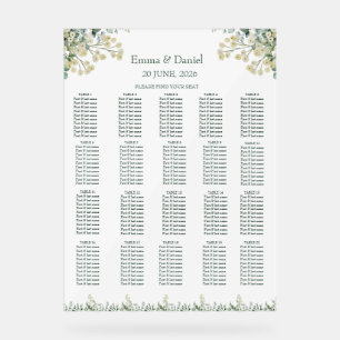 Eucalyptus & White Florals Botanical Wedding Acrylic Sign