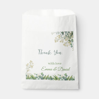 Eucalyptus & White Florals Botanical Wedding Favour Bag