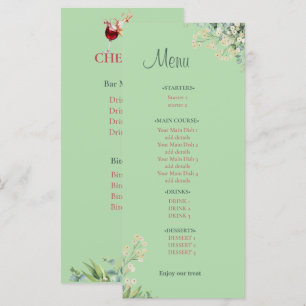 Eucalyptus & White Florals Botanical Wedding Menu