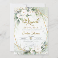 Eucalyptus white roses gold brunch and bubbly