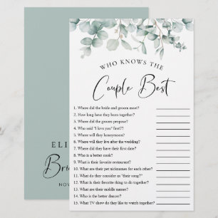 Eucalyptus Who Knows the Couple Best Shower Game