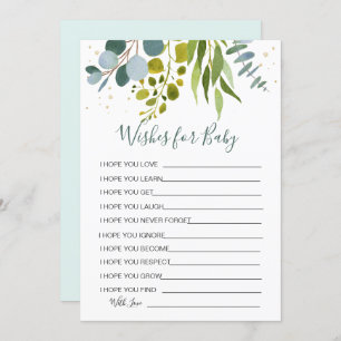Eucalyptus Wishes for Baby Shower Game Invitation