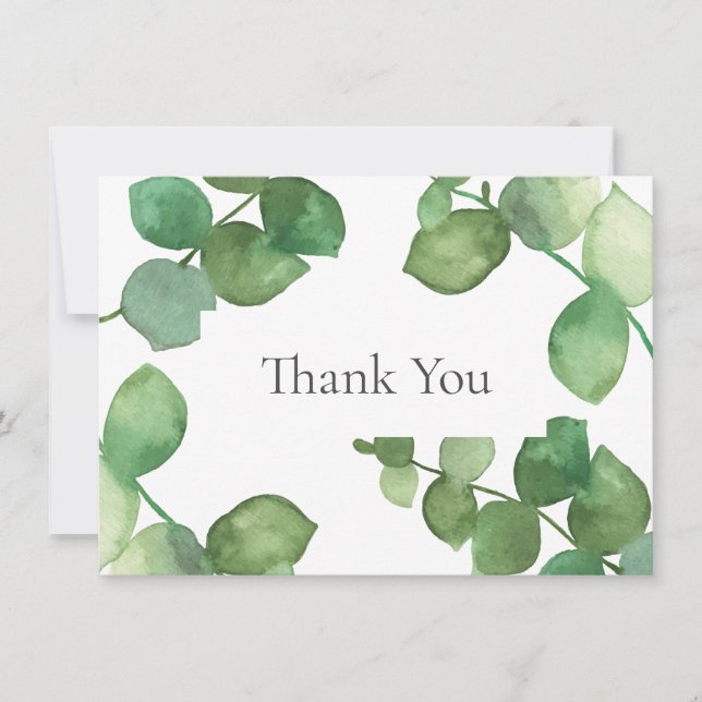 Eucalyptus Woodland Greenery Thank You Card (Front)