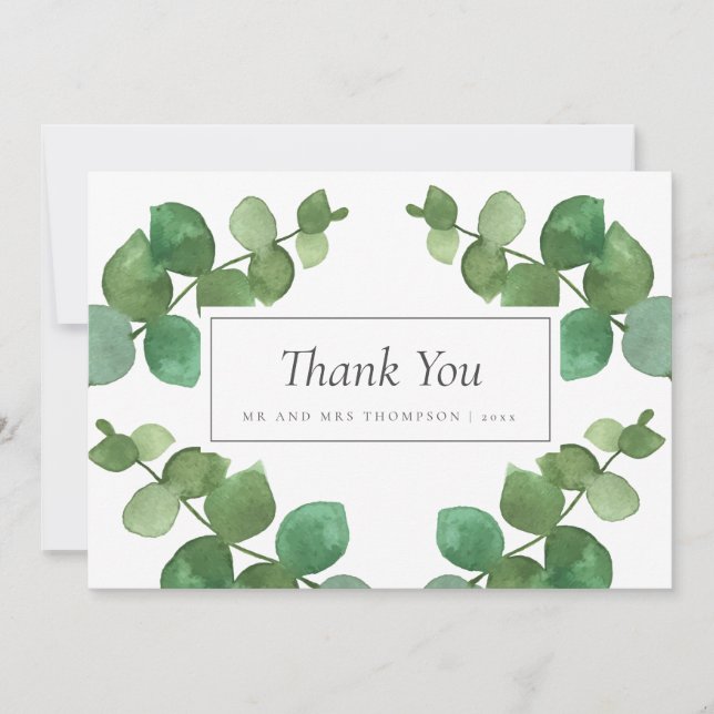 Eucalyptus Woodland Wedding Thank You (Front)