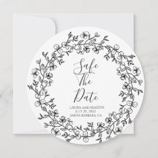 Eucalyptus wreath and Photo Elegant Invitation