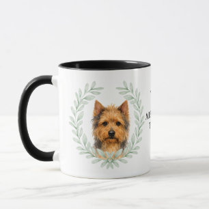 Eucalyptus Wreath Australian Terrier Dog Monogram Mug