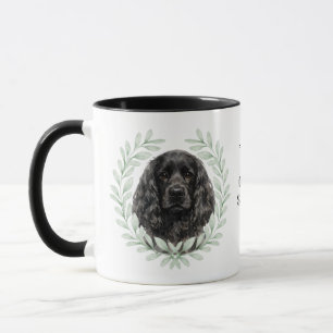 Eucalyptus Wreath Black Cocker Spaniel Monogram Mug