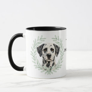 Eucalyptus Wreath Dalmatian Dog Monogram Mug