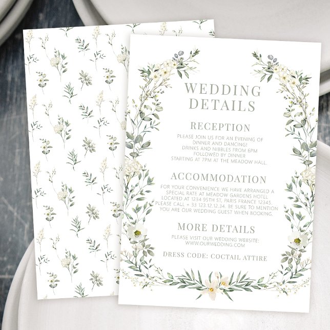 Eucalyptus wreath floral wedding details cards (Creator Uploaded)