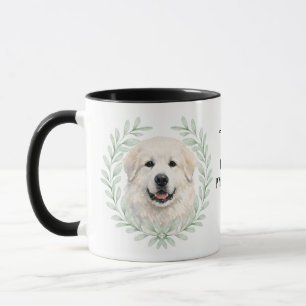 Eucalyptus Wreath Great Pyrenees Dog Monogram Mug