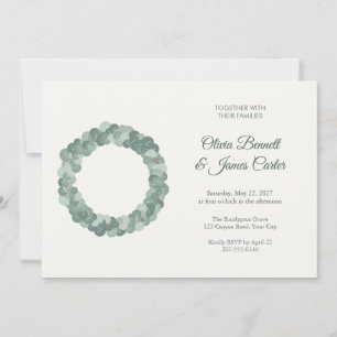 Eucalyptus Wreath Greenery Wedding Invitation