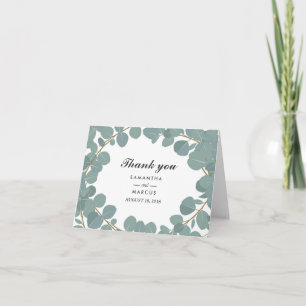 Eucalyptus Wreath Greenery Wedding Thank You Card
