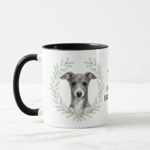 Eucalyptus Wreath Italian Greyhound Monogram Mug