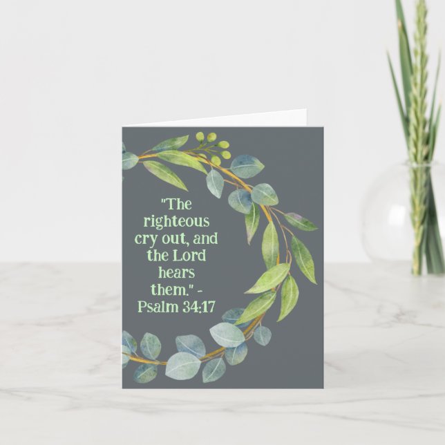 Eucalyptus Wreath Joyful Blessings Religious Blank Card (Front)