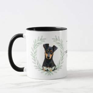 Eucalyptus Wreath Manchester Terrier Monogram Mug