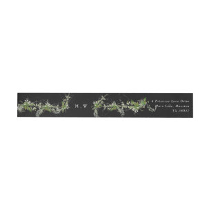 Eucalyptus Wreath Premium Envelope Return Address Wrap Around Label